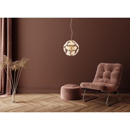 Globo - LED Lustr na lanku LED/12W/230V 3000K zlatá