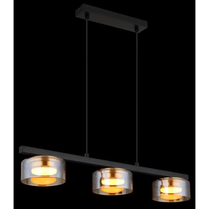 Globo - LED Lustr na lanku 3xGX53/6W/230V kouřová/hnědá