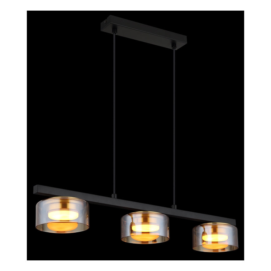 Globo - LED Lustr na lanku 3xGX53/6W/230V kouřová/hnědá