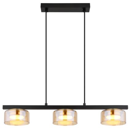 Globo - LED Lustr na lanku 3xGX53/6W/230V kouřová/hnědá