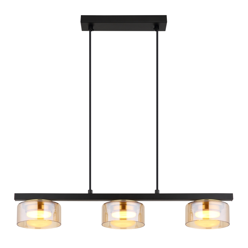 Globo - LED Lustr na lanku 3xGX53/6W/230V kouřová/hnědá