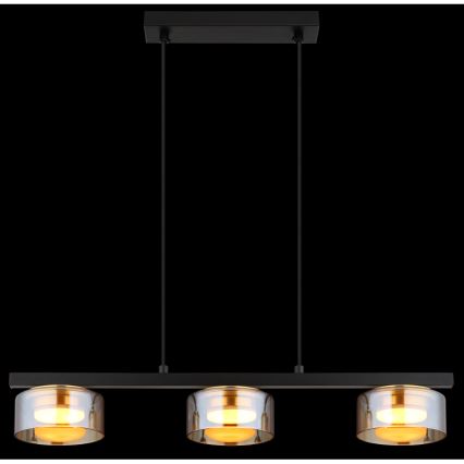Globo - LED Lustr na lanku 3xGX53/6W/230V kouřová/hnědá
