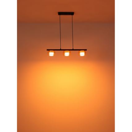 Globo - LED Lustr na lanku 3xGX53/6W/230V kouřová/hnědá