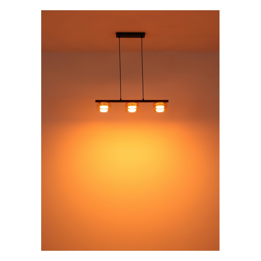 Globo - LED Lustr na lanku 3xGX53/6W/230V kouřová/hnědá