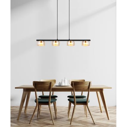 Globo - LED Lustr na lanku 4xGX53/6W/230V kouřová/hnědá
