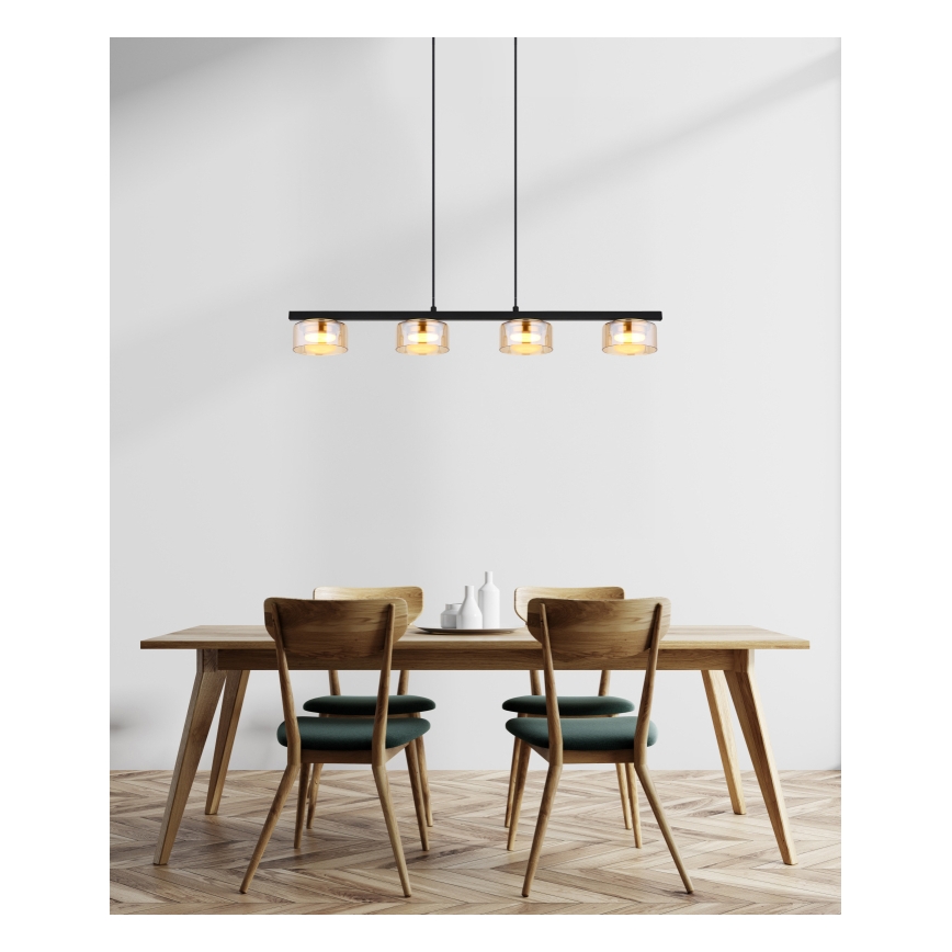 Globo - LED Lustr na lanku 4xGX53/6W/230V kouřová/hnědá