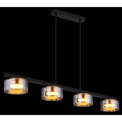 Globo - LED Lustr na lanku 4xGX53/6W/230V kouřová/hnědá