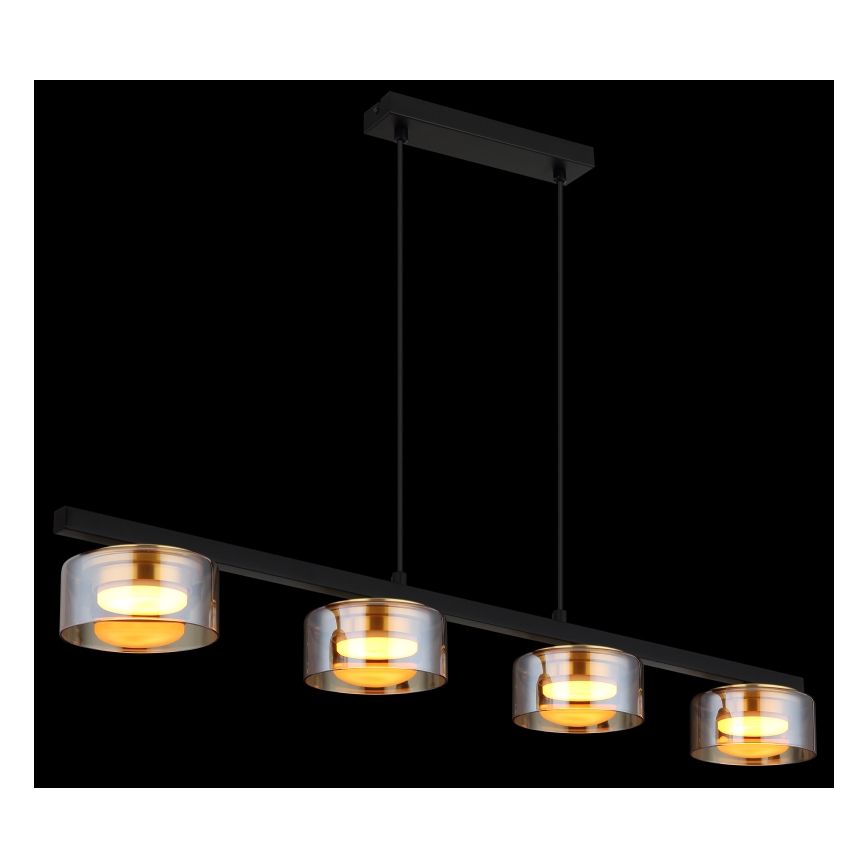 Globo - LED Lustr na lanku 4xGX53/6W/230V kouřová/hnědá