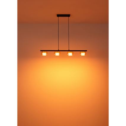 Globo - LED Lustr na lanku 4xGX53/6W/230V kouřová/hnědá