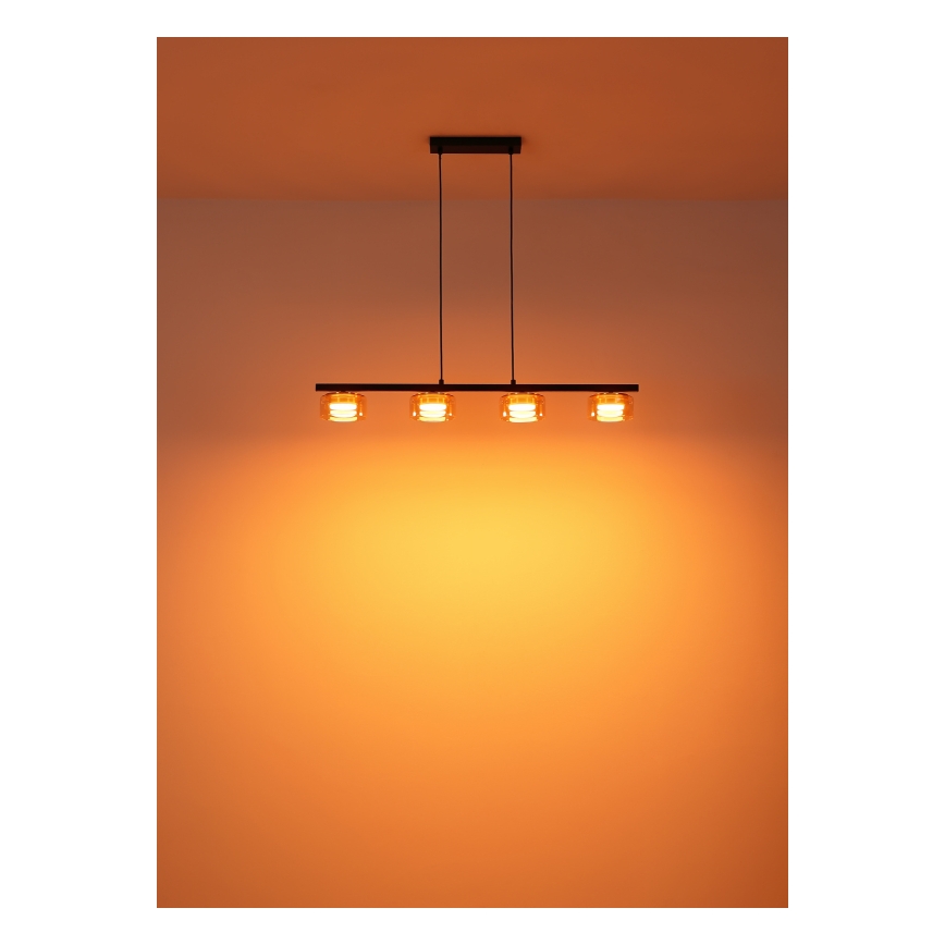 Globo - LED Lustr na lanku 4xGX53/6W/230V kouřová/hnědá