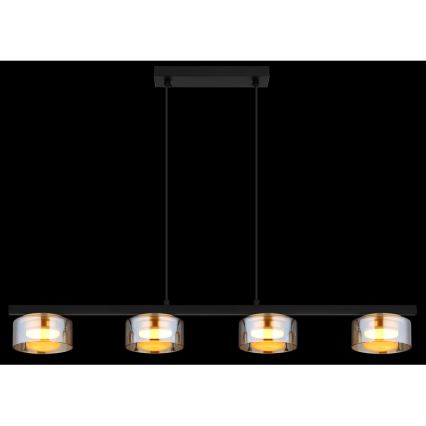 Globo - LED Lustr na lanku 4xGX53/6W/230V kouřová/hnědá