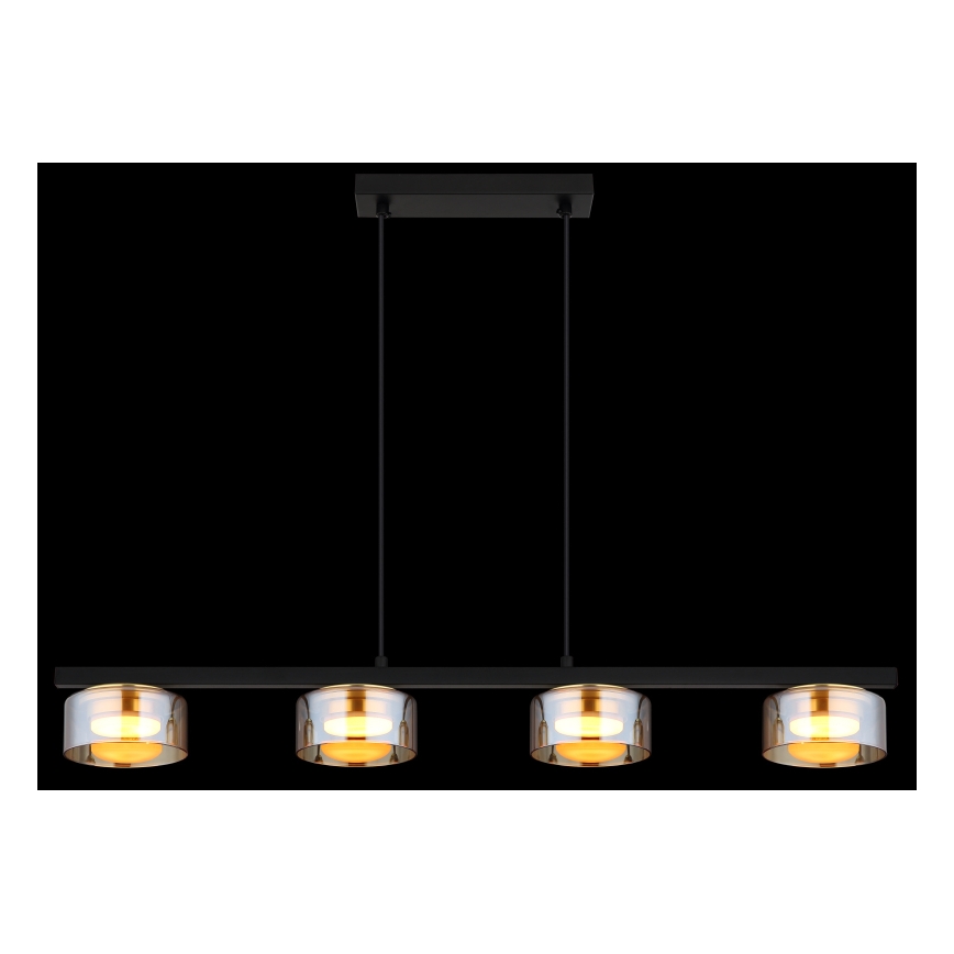 Globo - LED Lustr na lanku 4xGX53/6W/230V kouřová/hnědá
