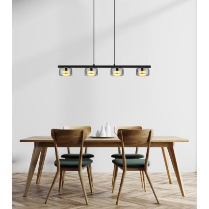 Globo - LED Lustr na lanku 4xGX53/6W/230V kouřová/černá