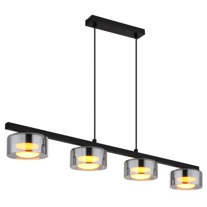 Globo - LED Lustr na lanku 4xGX53/6W/230V kouřová/černá