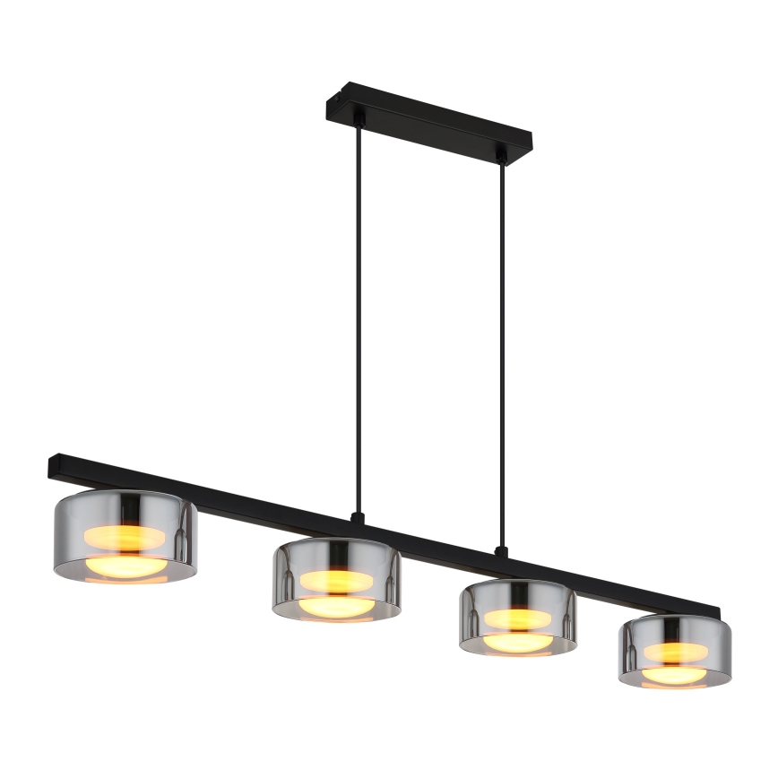 Globo - LED Lustr na lanku 4xGX53/6W/230V kouřová/černá