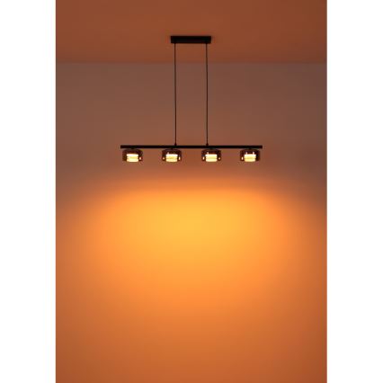 Globo - LED Lustr na lanku 4xGX53/6W/230V kouřová/černá