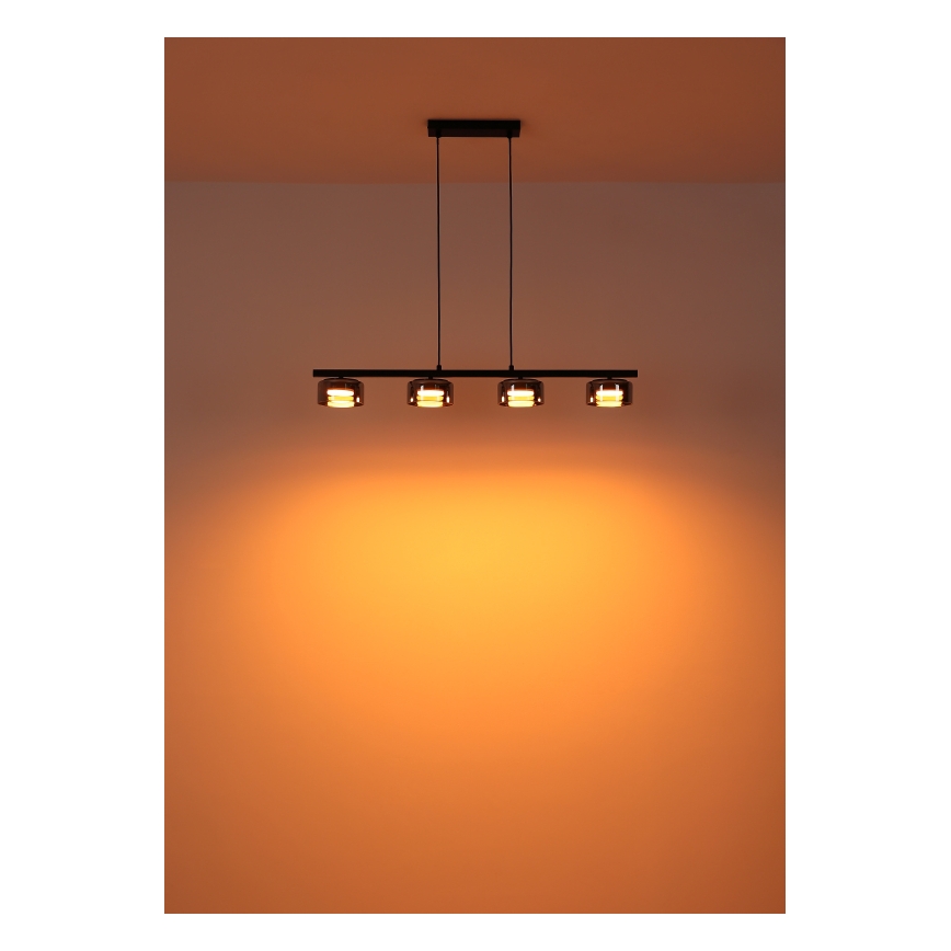 Globo - LED Lustr na lanku 4xGX53/6W/230V kouřová/černá