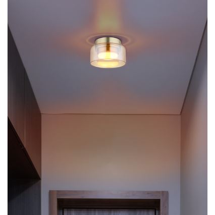 Globo - LED Stropní svítidlo 1xGX53/6W/230V pr. 13 cm kouřová/hnědá