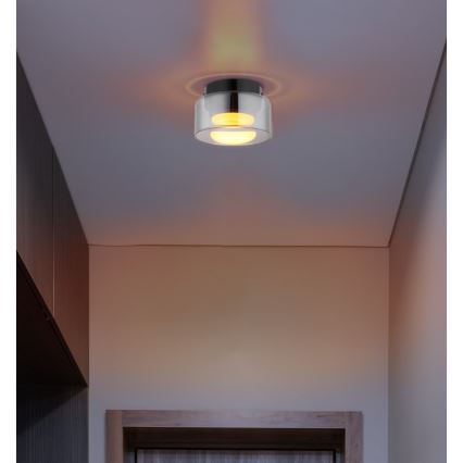 Globo - LED Stropní svítidlo 1xGX53/6W/230V pr. 13 cm kouřová/černá