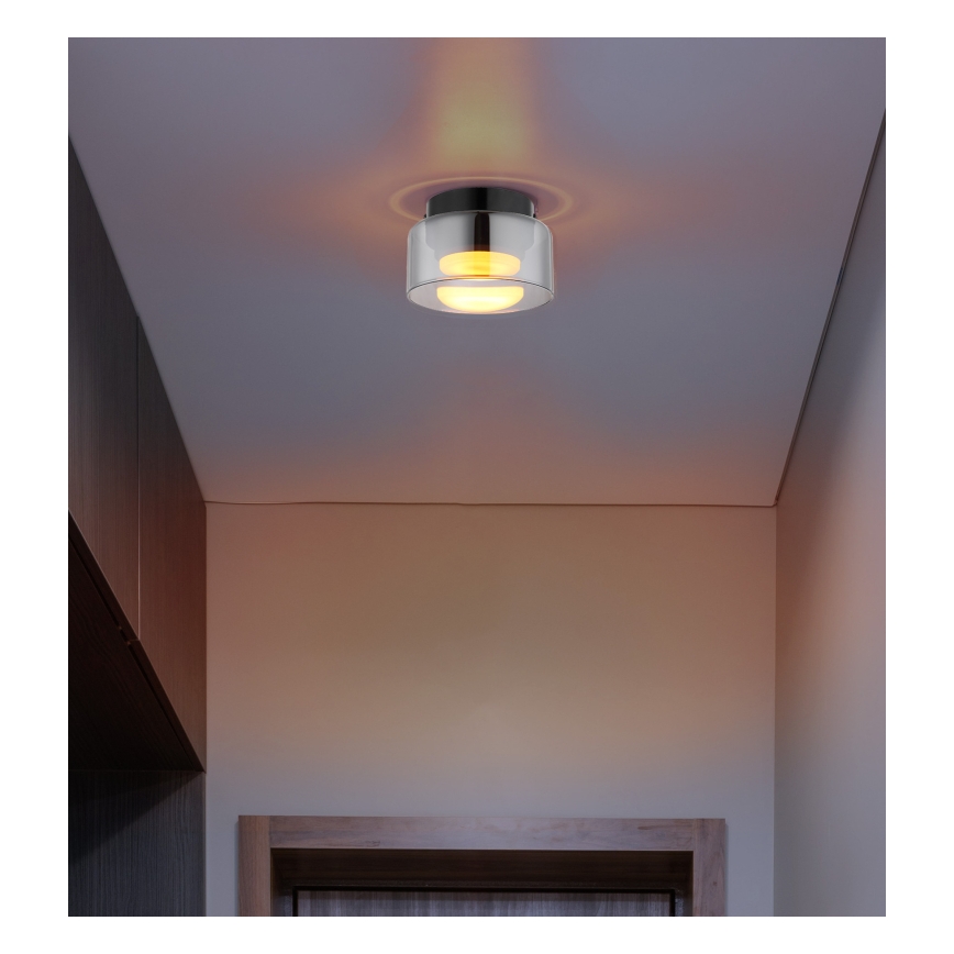 Globo - LED Stropní svítidlo 1xGX53/6W/230V pr. 13 cm kouřová/černá