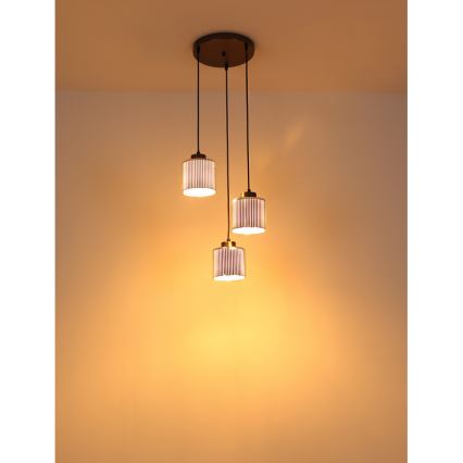 Globo - Lustr na lanku 3xE27/60W/230V lesklý chrom pr. 33 cm