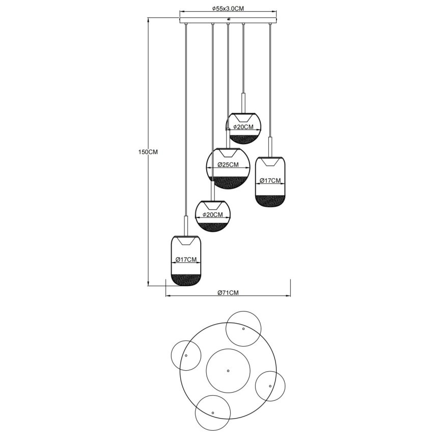 Globo - LED Lustr na lanku LED/35W/230V