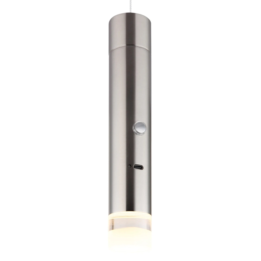 Globo - LED Stmívatelné dotykové nabíjecí svítidlo 2v1 LED/2W/230/5V matný chrom