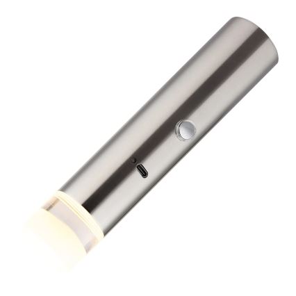 Globo - LED Stmívatelné dotykové nabíjecí svítidlo 2v1 LED/2W/230/5V matný chrom