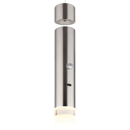 Globo - LED Stmívatelné dotykové nabíjecí svítidlo 2v1 LED/2W/230/5V matný chrom