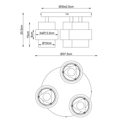 Globo - Přisazený lustr 3xE27/40W/230V