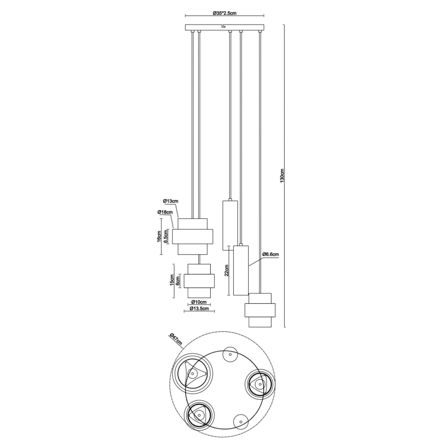 Globo - Lustr na lanku 3xE27/40W/230V + 2xGU10/10W