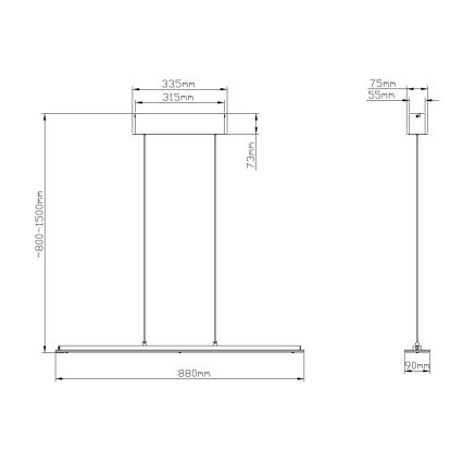 Globo - LED Dotykový stmívatelný lustr na lanku LED/20W/230V 3000/4000/6500K