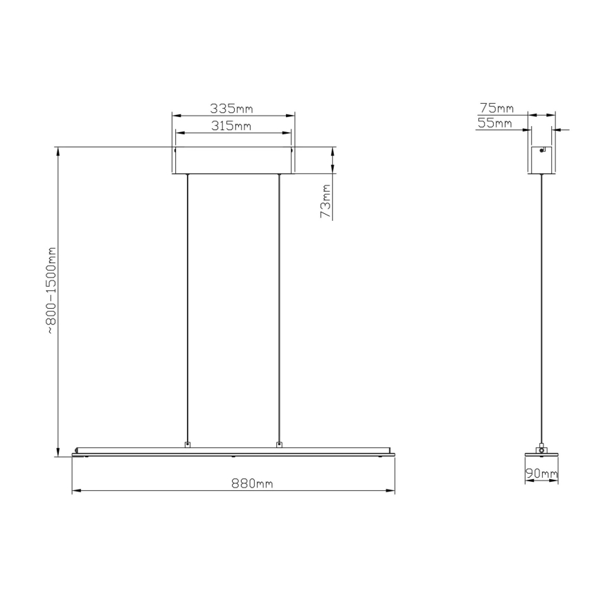 Globo - LED Dotykový stmívatelný lustr na lanku LED/20W/230V 3000/4000/6500K