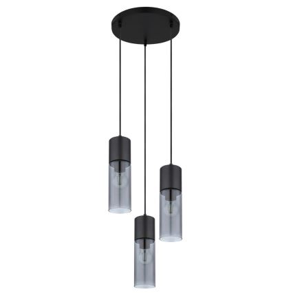 Globo - Lustr na lanku 3xE27/25W/230V pr. 30 cm černá