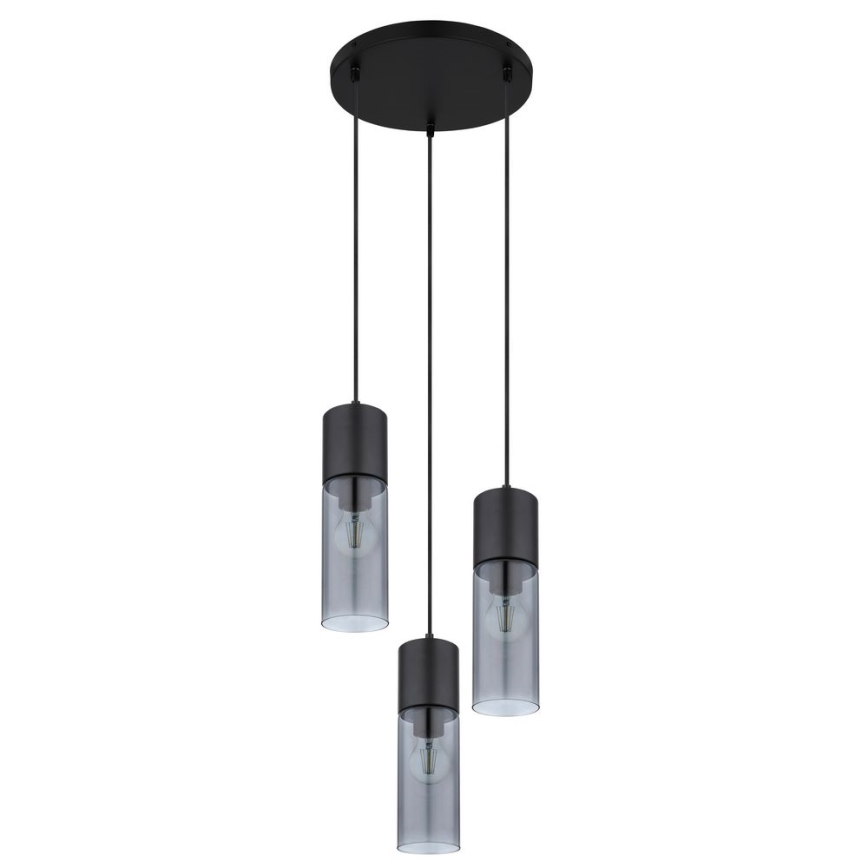 Globo - Lustr na lanku 3xE27/25W/230V pr. 30 cm černá