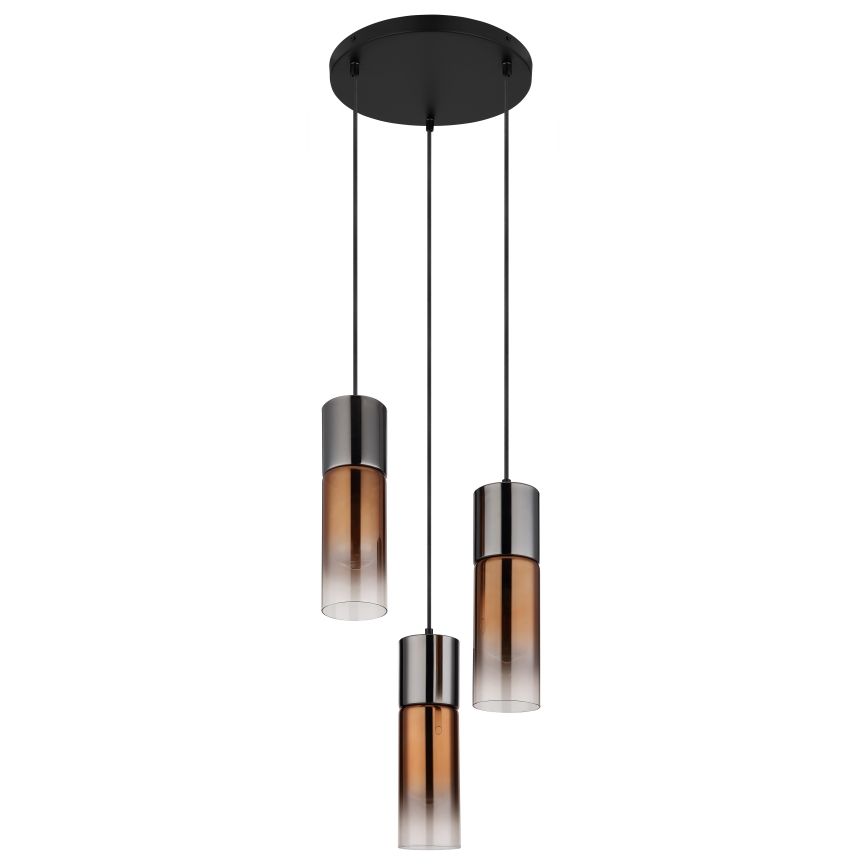 Globo - Lustr na lanku 3xE27/25W/230V černá/měděná