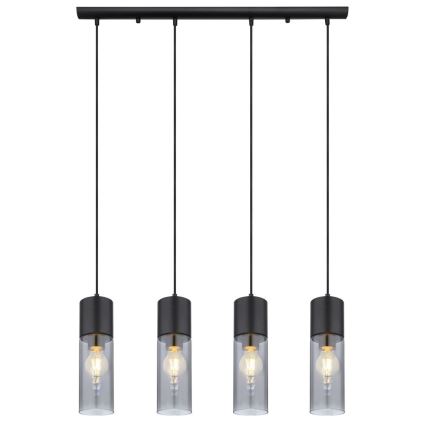Globo - Lustr na lanku 4xE27/25W/230V černá