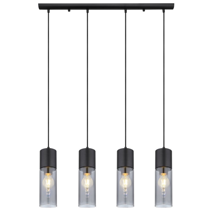 Globo - Lustr na lanku 4xE27/25W/230V černá