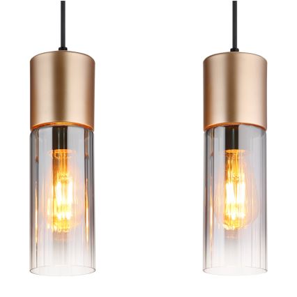 Globo - Lustr na lanku 3xE27/25W/230V bronzová