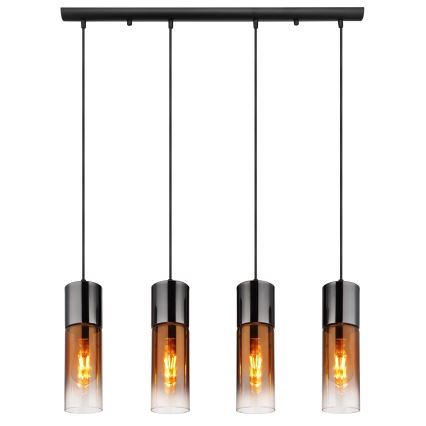 Globo - Lustr na lanku 4xE27/25W/230V černá/měděná
