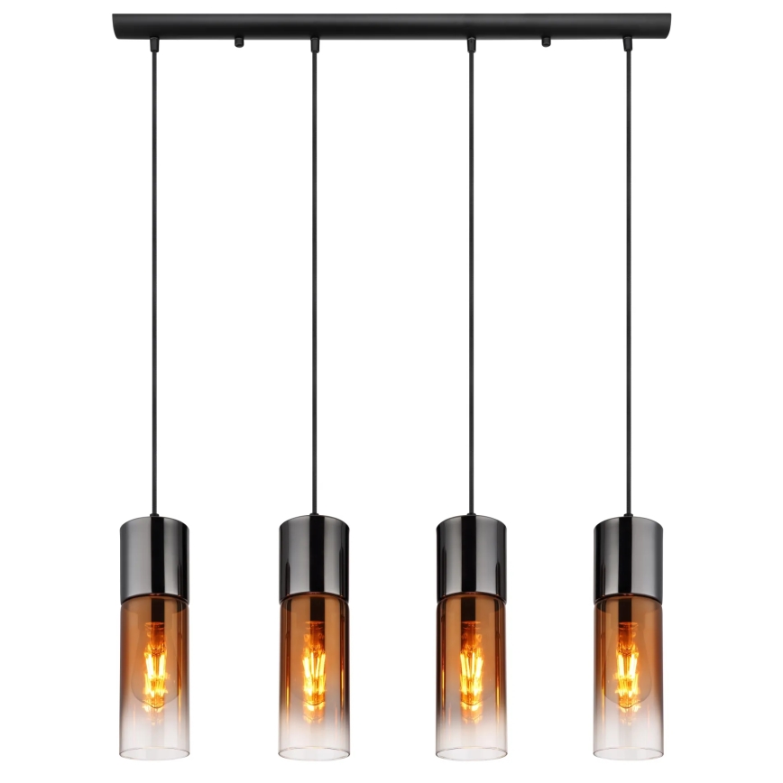 Globo - Lustr na lanku 4xE27/25W/230V černá/měděná