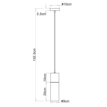 Globo - Lustr na lanku 1xE27/25W/230V pr. 10,5 cm černá