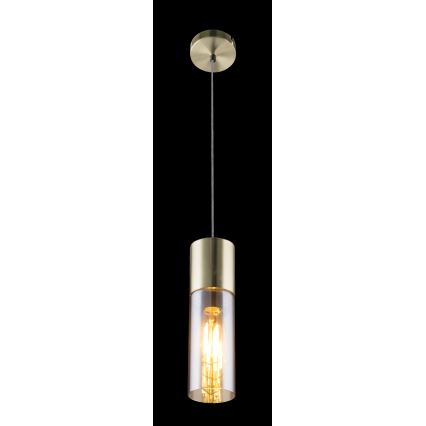 Globo - Lustr na lanku 1xE27/25W/230V pr. 10,5 cm mosaz