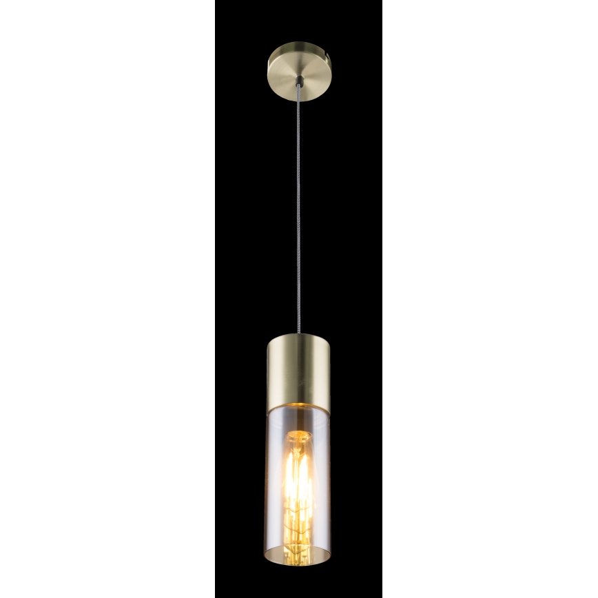 Globo - Lustr na lanku 1xE27/25W/230V pr. 10,5 cm mosaz