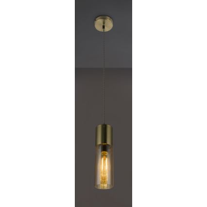Globo - Lustr na lanku 1xE27/25W/230V pr. 10,5 cm mosaz