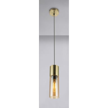 Globo - Lustr na lanku 1xE27/25W/230V pr. 10,5 cm mosaz