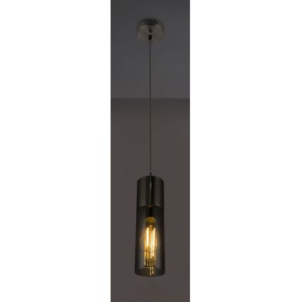 Globo - Lustr na lanku 1xE27/25W/230V pr. 10,5 cm matný chrom