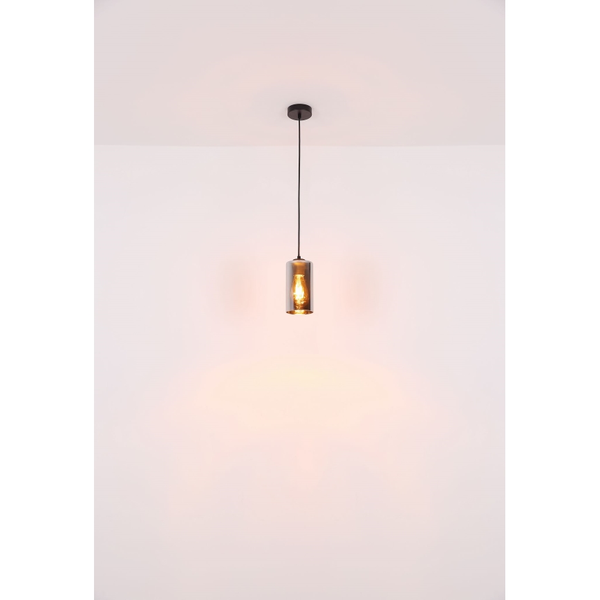 Globo - Lustr na lanku 1xE27/25W/230V pr. 11 cm černá