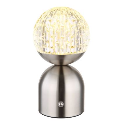 Globo - LED Stmívatelná dotyková stolní lampa LED/2,5W/3,7V 2700/4000/6500K 1800 mAh USB matný chrom