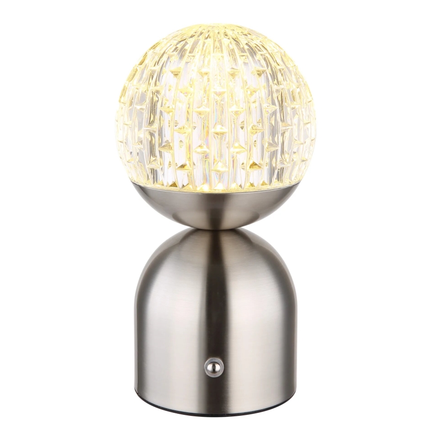 Globo - LED Stmívatelná dotyková stolní lampa LED/2,5W/3,7V 2700/4000/6500K 1800 mAh USB matný chrom